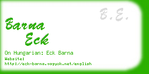 barna eck business card